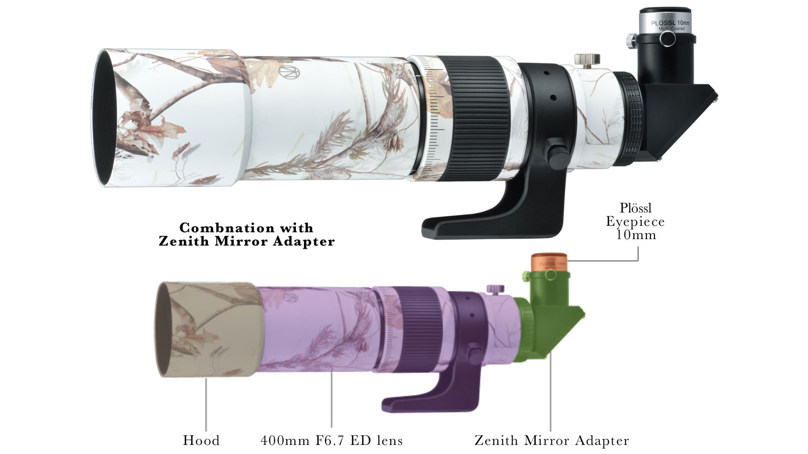Kenko MILTOL 400mm F6.7 ED Camouflage "Realtree" as kit for astronomic observation